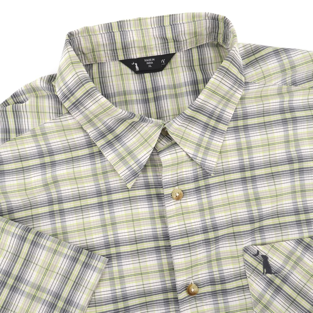 Local Boy Plaid Performance Button Down Shirt Green Mens XL